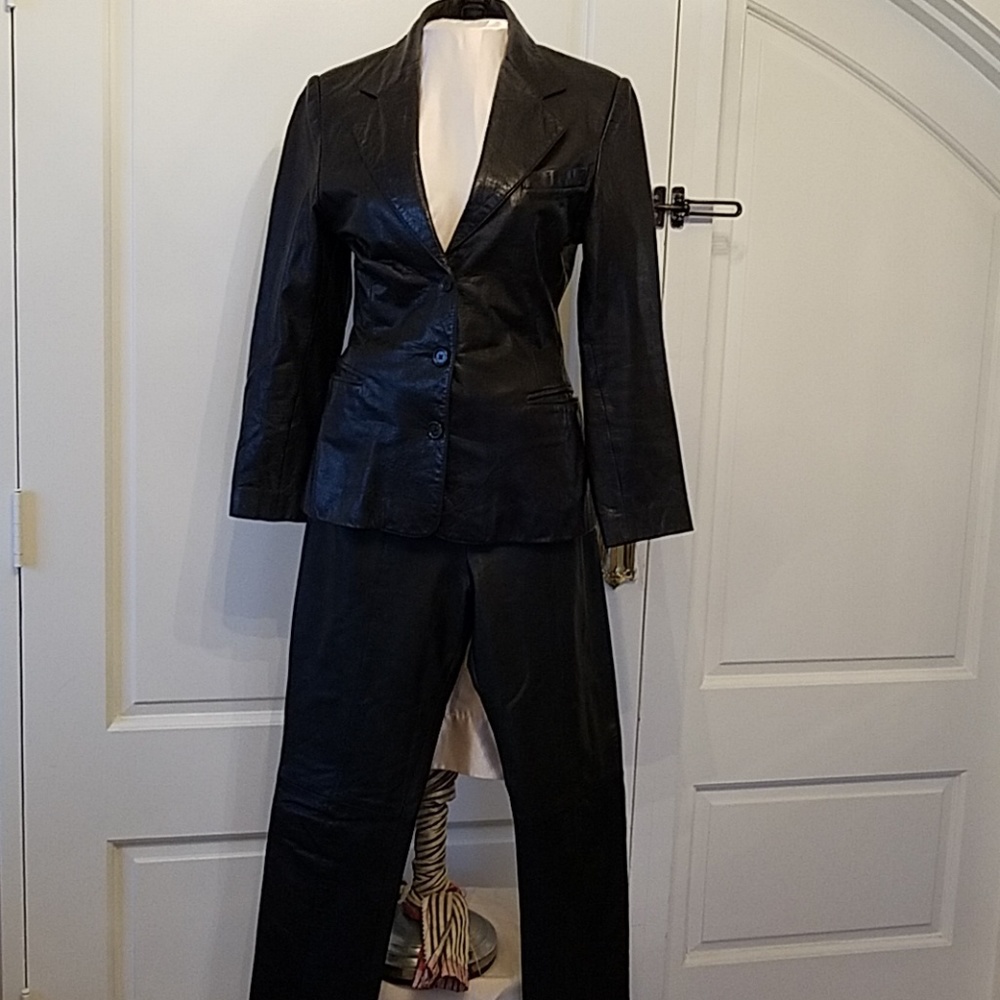 VERDUCCI Italian leather pants and jacket